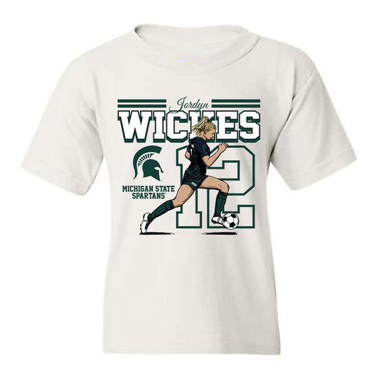 Michigan State - NCAA Women's Soccer : Jordyn Wickes - Youth T-Shirt Individual Caricature