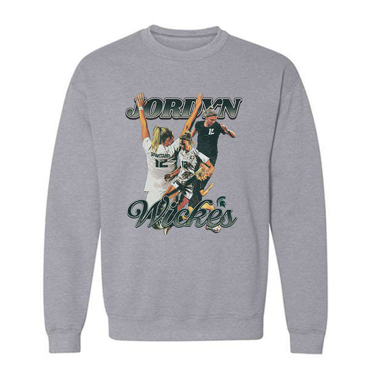 Michigan State - NCAA Women's Soccer : Jordyn Wickes - Crewneck Sweatshirt Individual Caricature