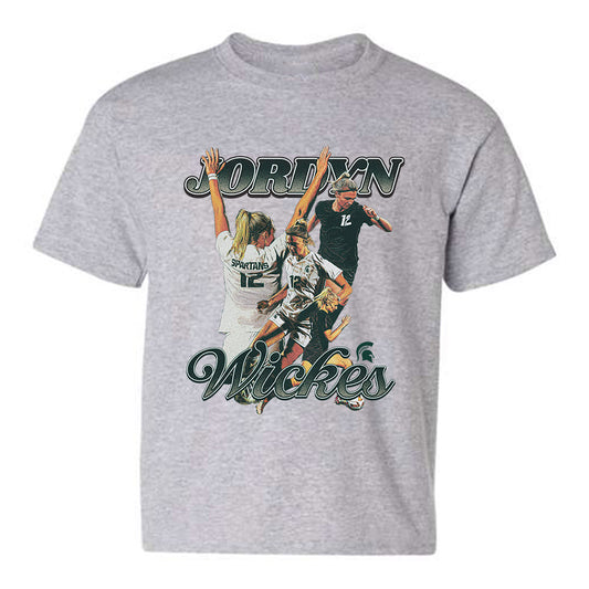 Michigan State - NCAA Women's Soccer : Jordyn Wickes - Youth T-Shirt Individual Caricature