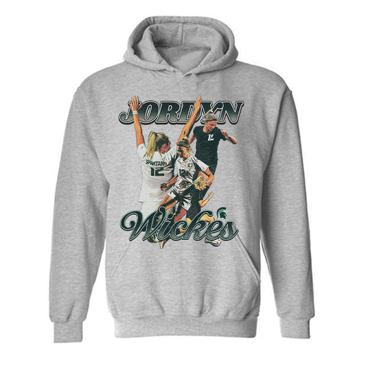 Michigan State - NCAA Women's Soccer : Jordyn Wickes - Hooded Sweatshirt Individual Caricature