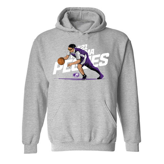 North Alabama - NCAA Women's Basketball : Rhema Pegues - Hooded Sweatshirt Individual Caricature