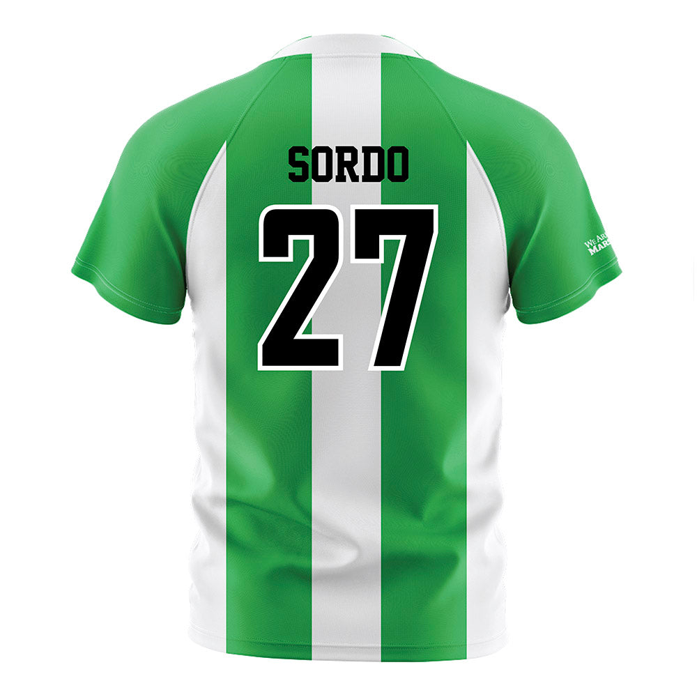 Marshall - NCAA Men's Soccer : Aymane Sordo - Green/White Stripes Soccer Jersey