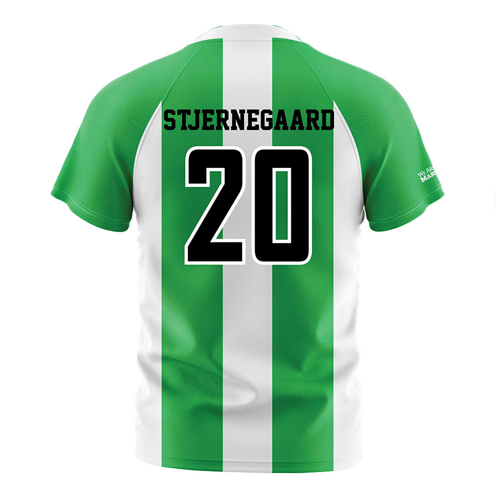 Marshall - NCAA Men's Soccer : Alexander Stjernegaard - Green/White Stripes Soccer Jersey