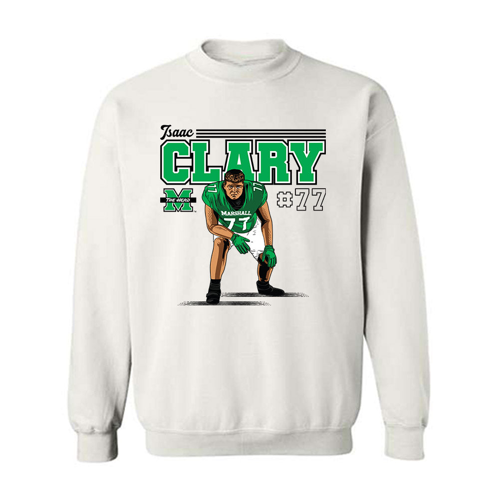 Marshall - NCAA Football : Isaac Clary - Crewneck Sweatshirt Individual Caricature