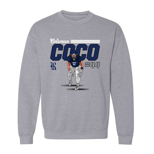 Rice - NCAA Football : Coleman Coco - Crewneck Sweatshirt Individual Caricature