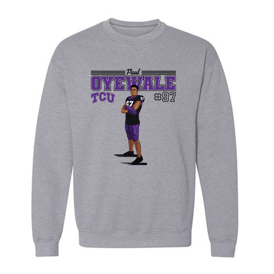 TCU - NCAA Football : Paul Oyewale - Crewneck Sweatshirt Individual Caricature