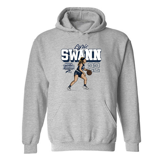 UNF - NCAA Women's Basketball : Lyric Swann - Hooded Sweatshirt Individual Caricature