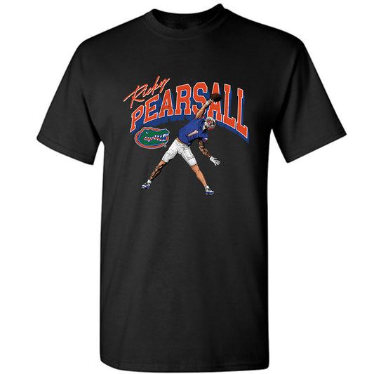 Florida - NCAA Football : Ricky Pearsall - Black Caricature Short Sleeve T-shirt