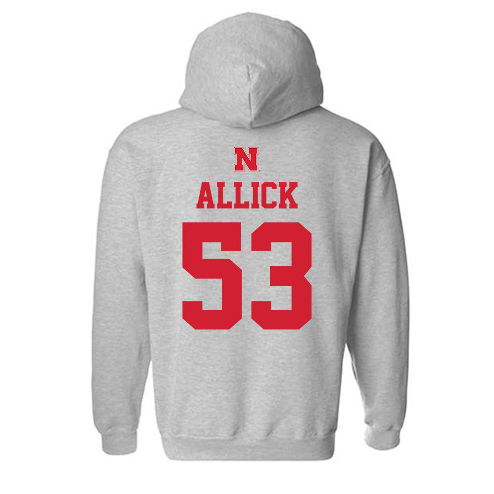 Nebraska - NCAA Men's Basketball : Josiah Allick - Hooded Sweatshirt Sports Shersey