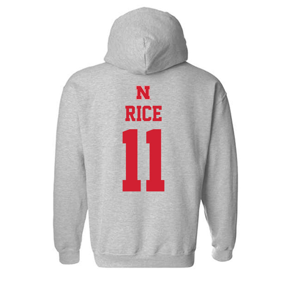 Nebraska - NCAA Men's Basketball : Eli Rice - Hooded Sweatshirt Sports Shersey