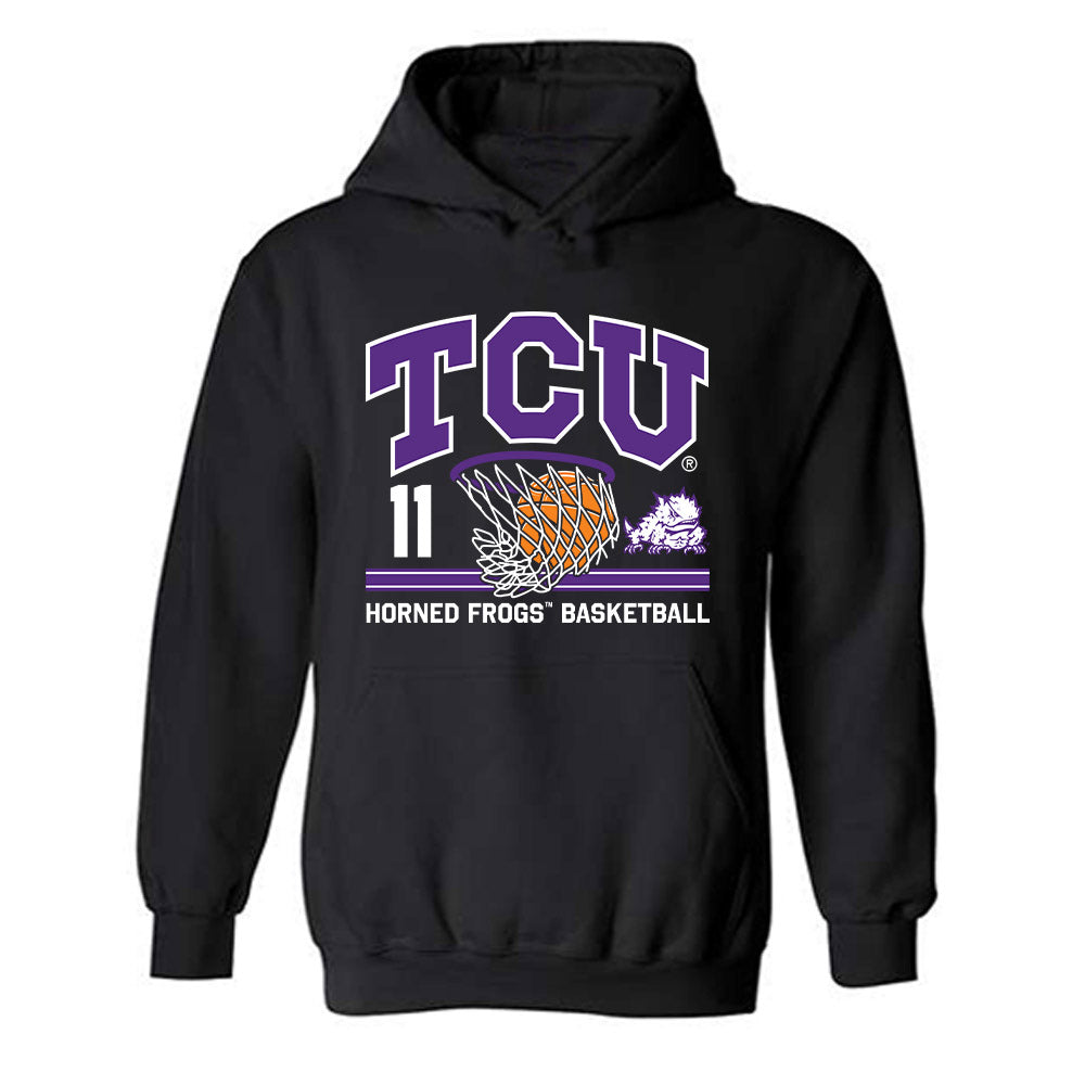 TCU - NCAA Men's Basketball : Trevian Tennyson - Hooded Sweatshirt Sports Shersey