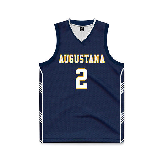 Augustana - NCAA Men's Basketball : Jadan Graves - Navy Football Jersey