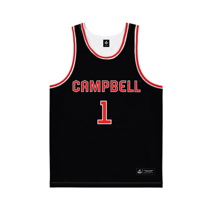 Campbell - NCAA Men's Basketball : Tasos Cook - Black Jersey