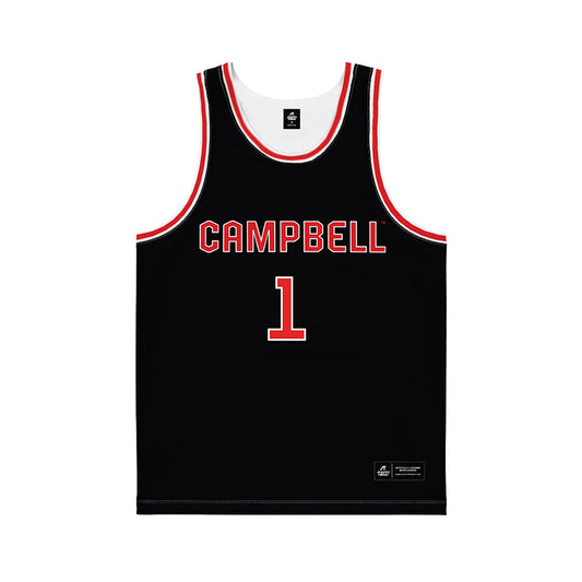 Campbell - NCAA Men's Basketball : Tasos Cook - Black Jersey