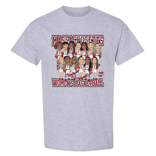UMass - NCAA Women's Basketball : T-Shirt Team Caricature
