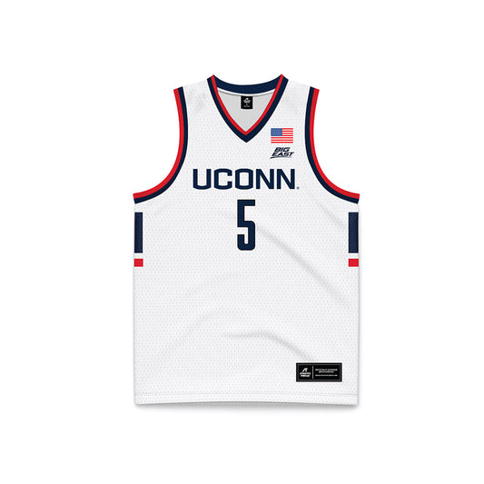 UConn - NCAA Men's Basketball : Stephon Castle - White Basketball Jersey