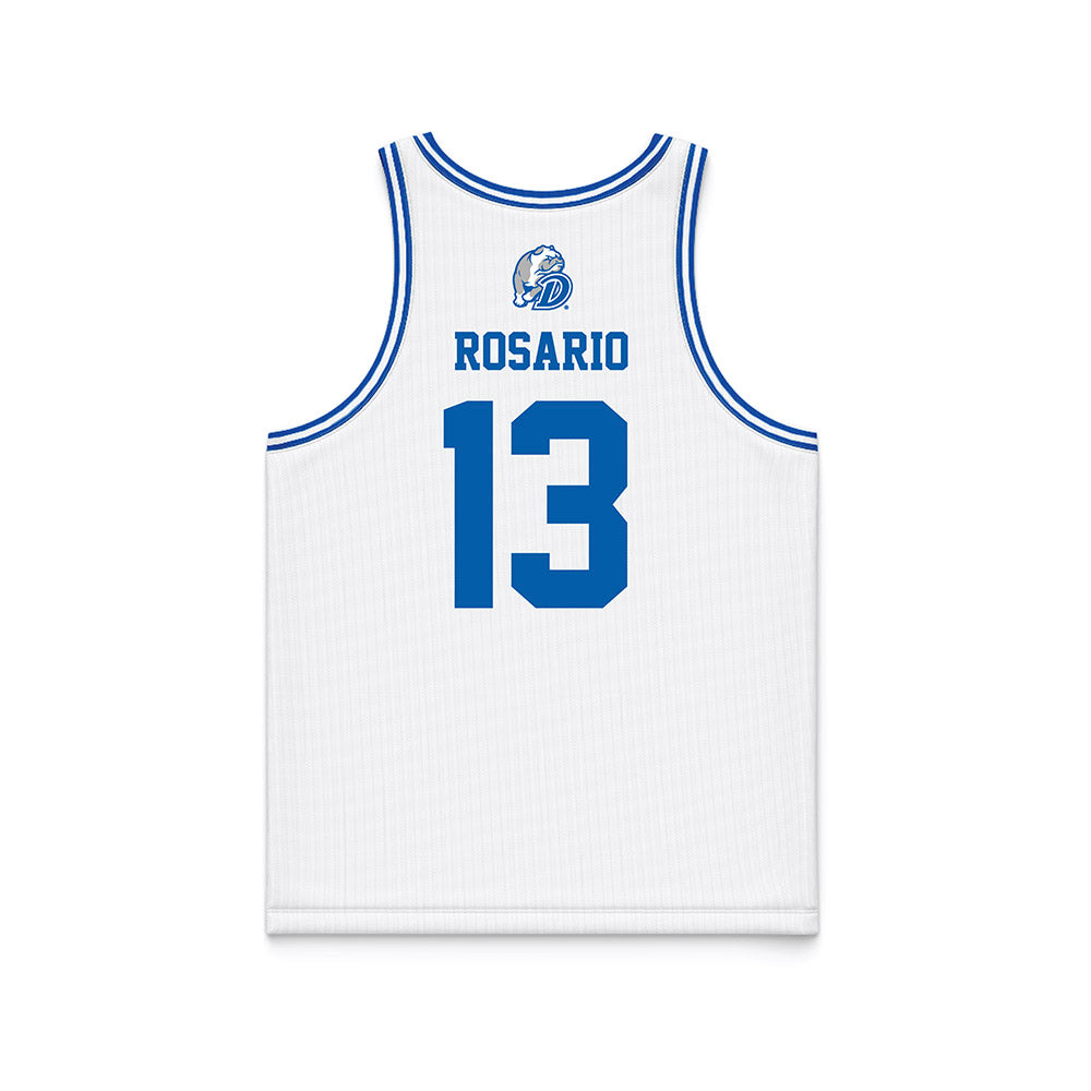 Drake - NCAA Men's Basketball : Carlos Rosario - Basketball Jersey White