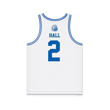 Drake - NCAA Men's Basketball : Brashon Hall - Basketball Jersey White