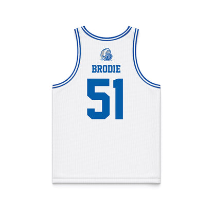 Drake - NCAA Men's Basketball : Darnell Brodie - Basketball Jersey White