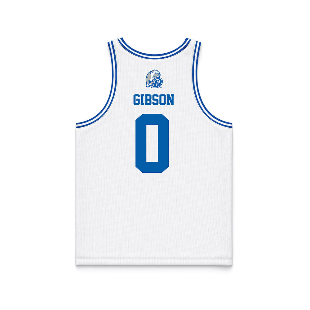 Drake - NCAA Men's Basketball : Kyron Gibson - Basketball Jersey White