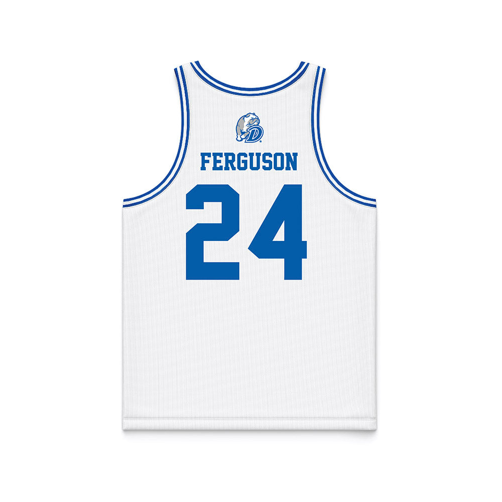 Drake - NCAA Men's Basketball : Nate Ferguson - Basketball Jersey White