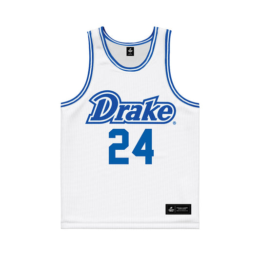 Drake - NCAA Men's Basketball : Nate Ferguson - Basketball Jersey White