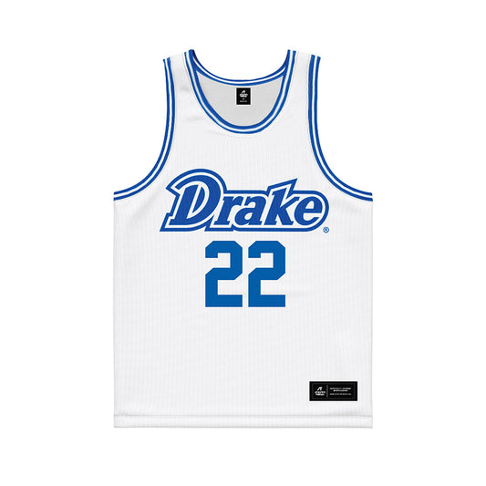 Drake - NCAA Men's Basketball : Elijah Price - Basketball Jersey White