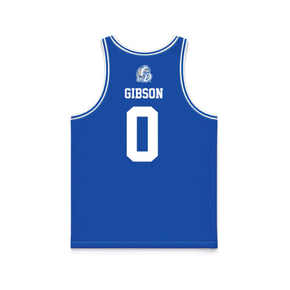 Drake - NCAA Men's Basketball : Kyron Gibson - Basketball Jersey Blue