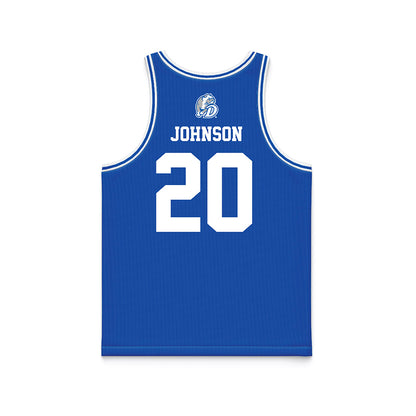 Drake - NCAA Men's Basketball : Chico Johnson - Basketball Jersey Blue