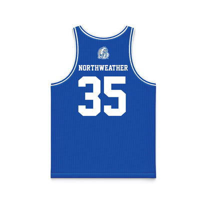 Drake - NCAA Men's Basketball : Eric Northweather - Basketball Jersey Blue