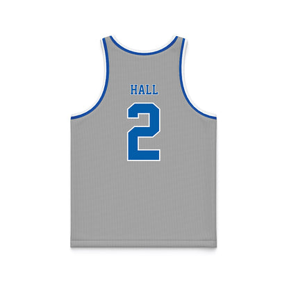 Drake - NCAA Men's Basketball : Brashon Hall - Basketball Jersey Grey