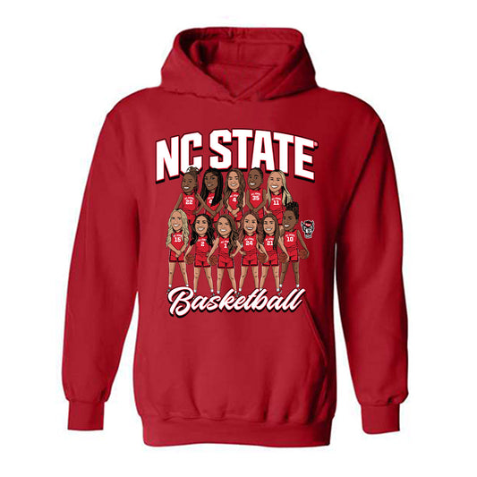 NC State - NCAA Women's Basketball : Hooded Sweatshirt Team Caricature