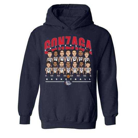Gonzaga - NCAA Men's Basketball :  Hooded Sweatshirt Team Caricature