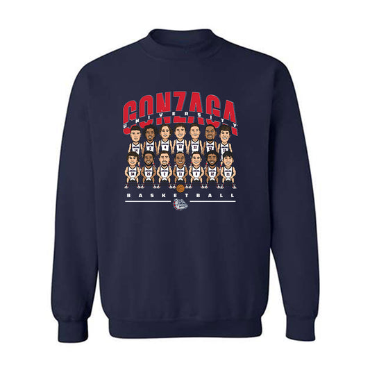 Gonzaga - NCAA Men's Basketball :  Crewneck Sweatshirt Team Caricature
