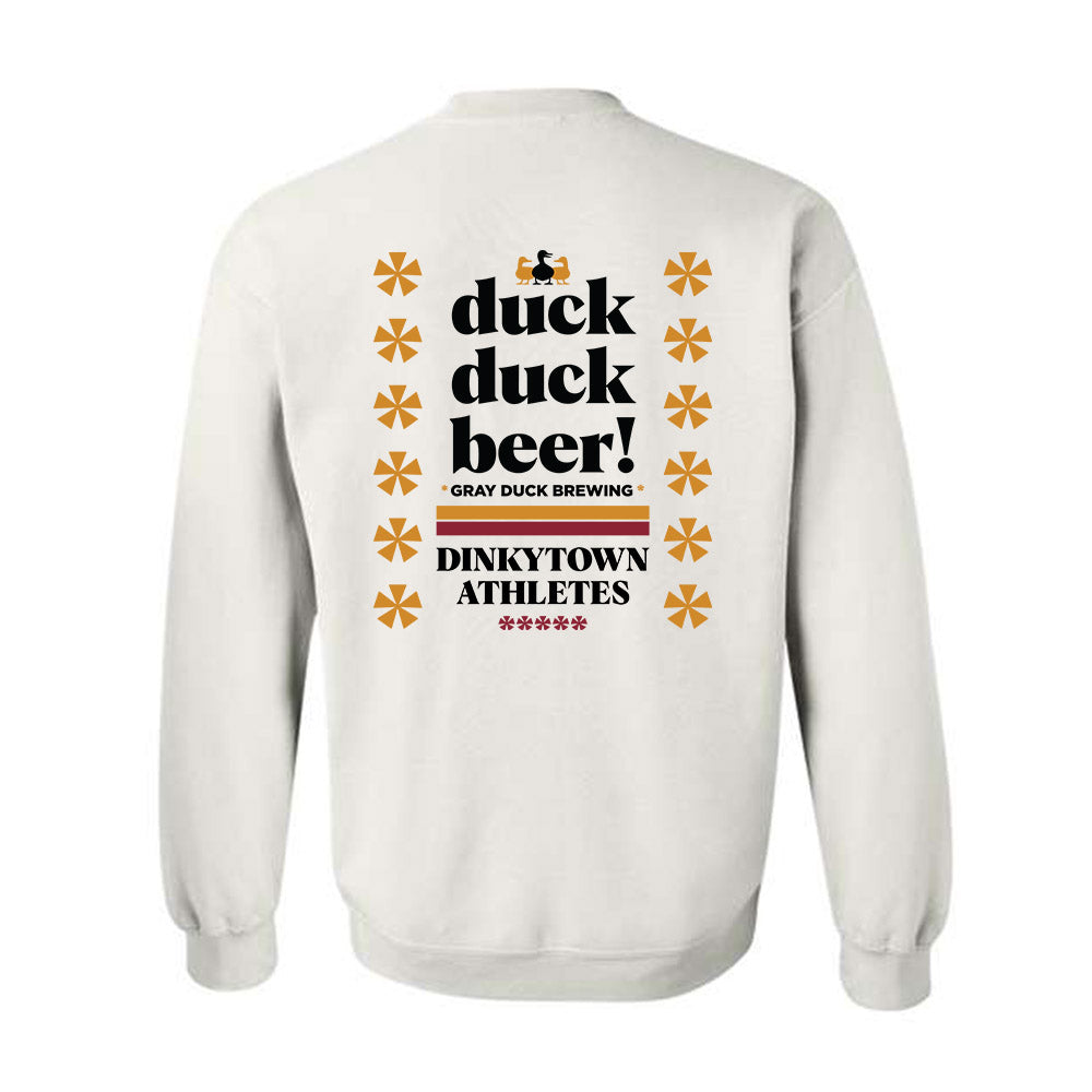 Dinkytown Athlete x Duck Duck: White - Crewneck Sweatshirt