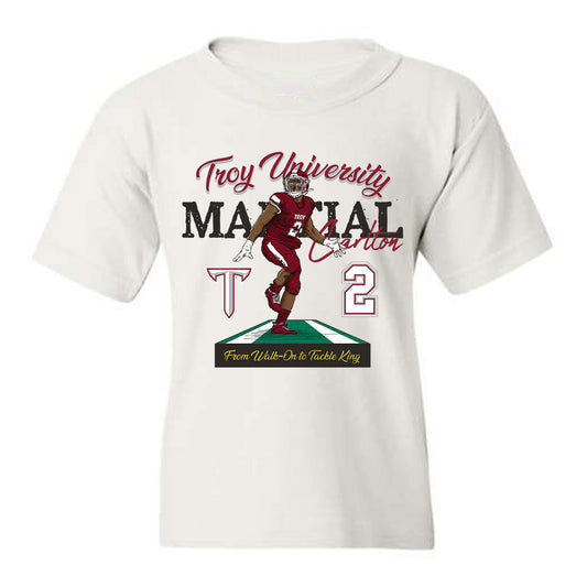 Troy - NCAA Football : Carlton Martial - Youth T-Shirt Individual Caricature