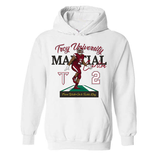 Troy - NCAA Football : Carlton Martial - Hooded Sweatshirt Individual Caricature