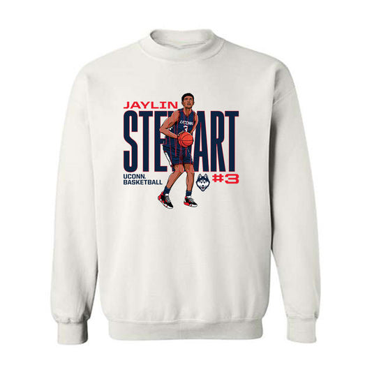 UConn - NCAA Men's Basketball : Jaylin Stewart - Crewneck Sweatshirt Individual Caricature