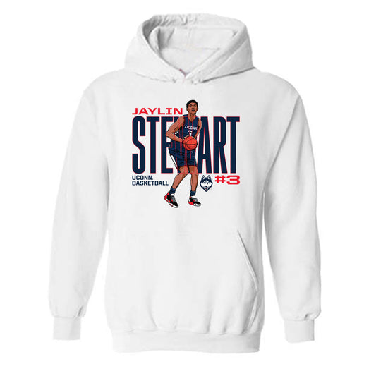 UConn - NCAA Men's Basketball : Jaylin Stewart - Hooded Sweatshirt Individual Caricature