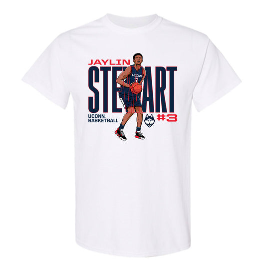 UConn - NCAA Men's Basketball : Jaylin Stewart - T-Shirt Individual Caricature