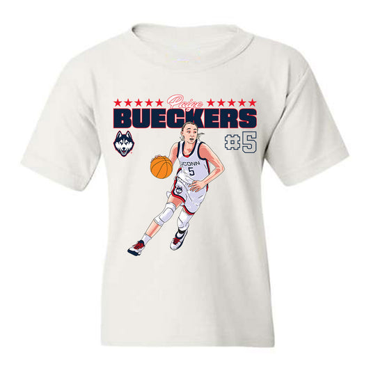 UConn - NCAA Women's Basketball : Paige Bueckers - Youth T-Shirt Individual Caricature