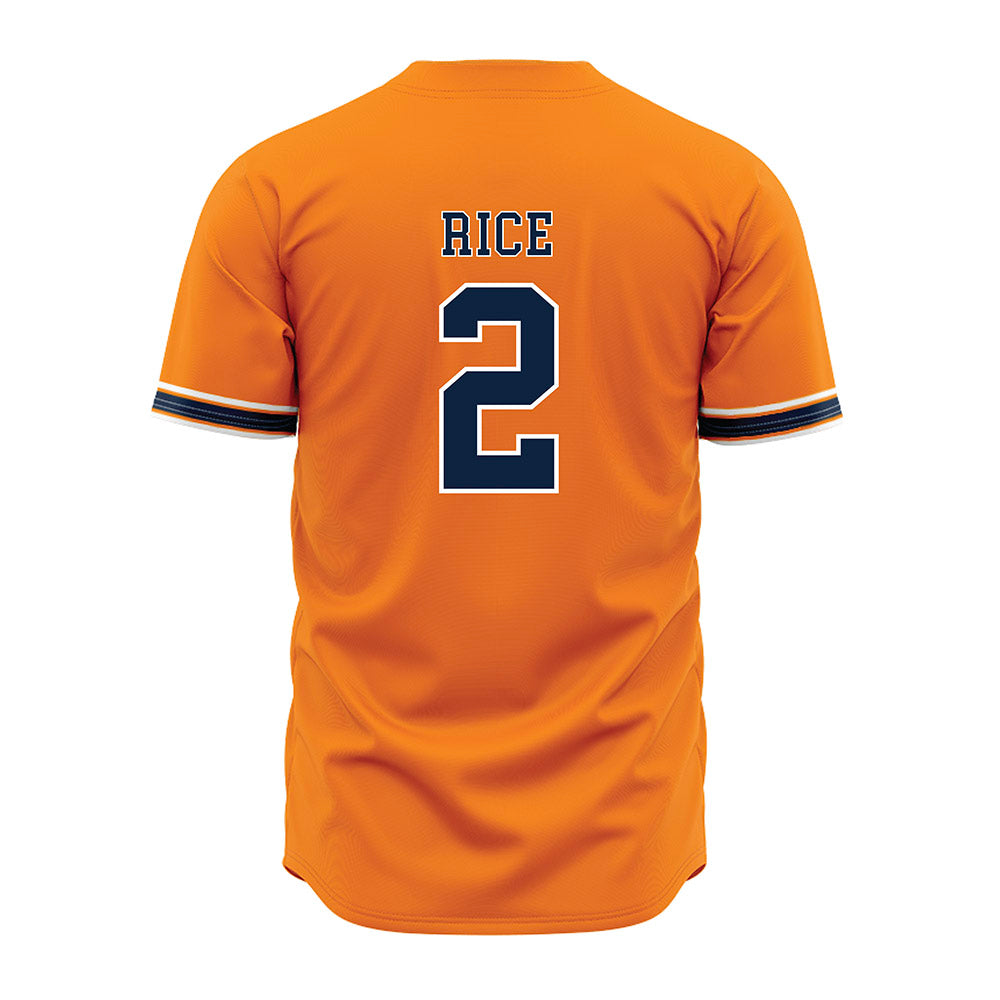UT Martin - NCAA Baseball : Zac Rice - Orange Baseball Jersey