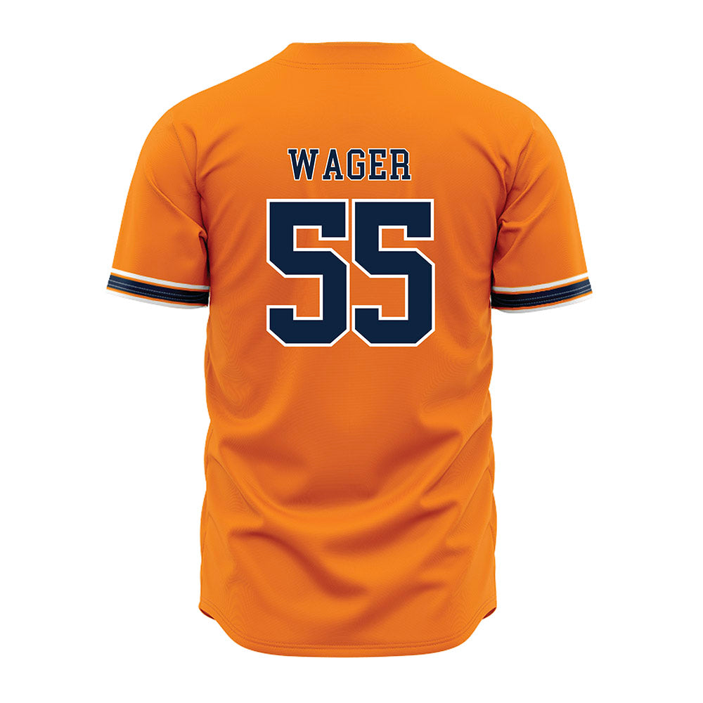 UT Martin - NCAA Baseball : Zach Wager - Baseball Jersey Orange Baseball Jersey