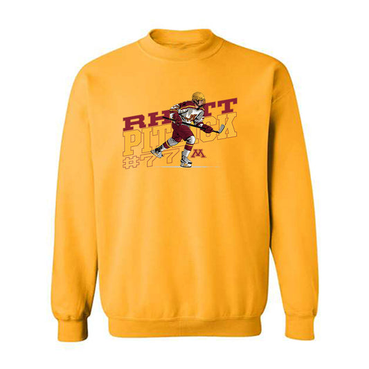 Minnesota - NCAA Men's Ice Hockey : Rhett Pitlick - Crewneck Sweatshirt Individual Caricature