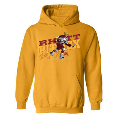 Minnesota - NCAA Men's Ice Hockey : Rhett Pitlick - Hooded Sweatshirt Individual Caricature