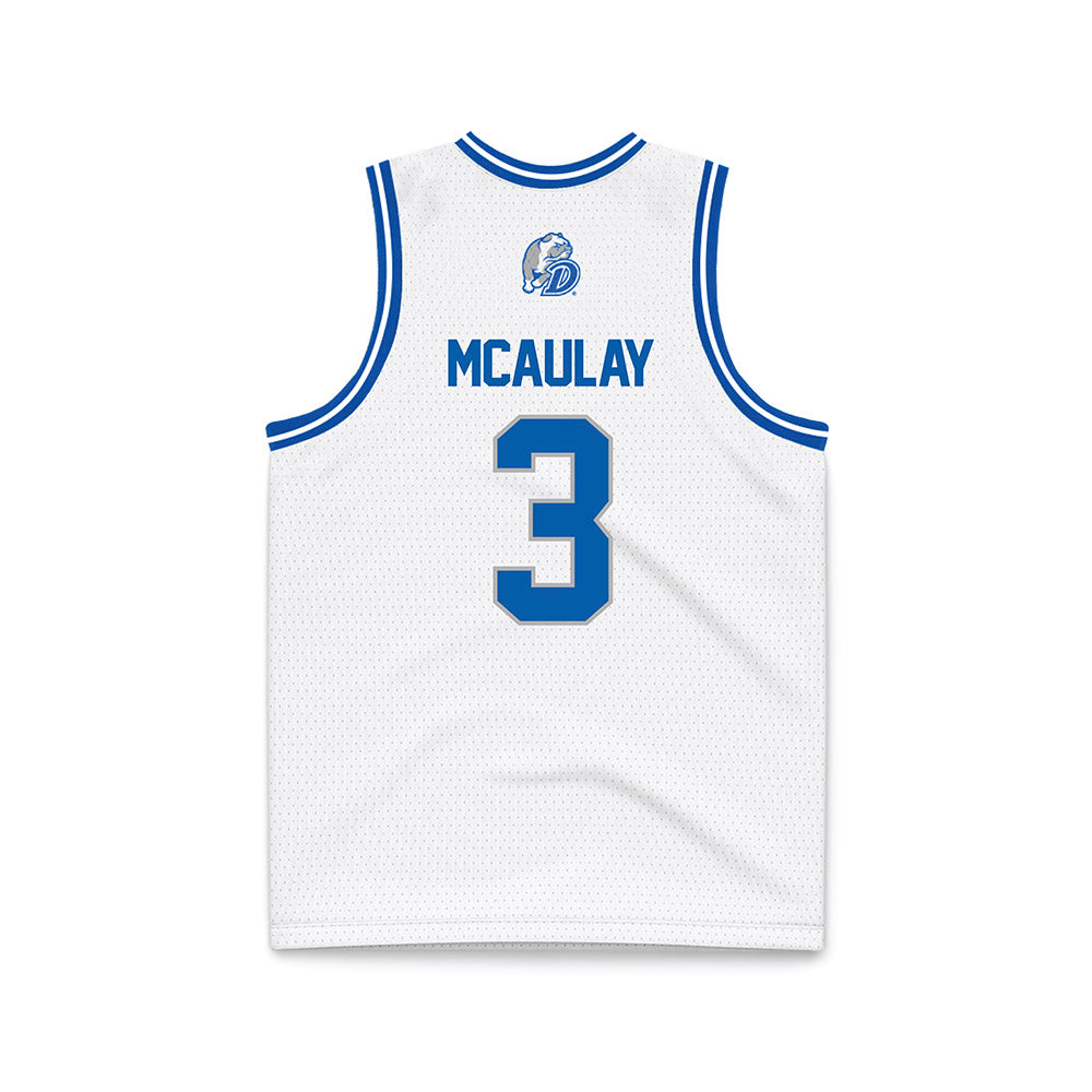 Drake - NCAA Women's Basketball : Taylor McAulay - Basketball Jersey White