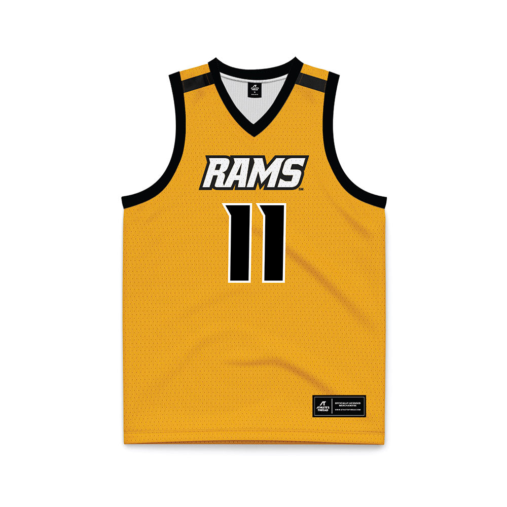VCU NCAA Men's Basketball Max Shulga Basketball Jersey Gold