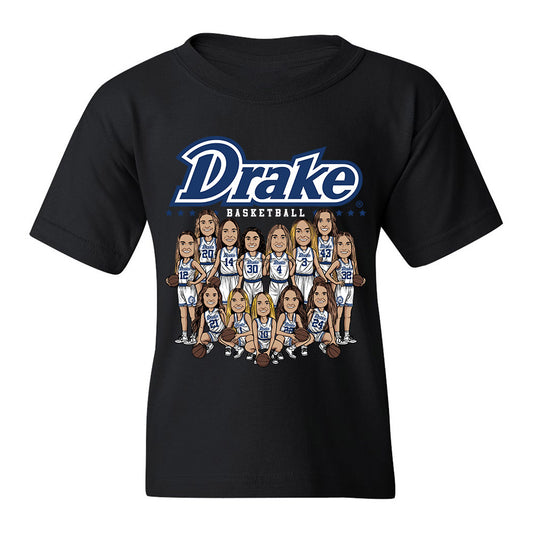 Drake - NCAA Women's Basketball : Youth T-Shirt Team Caricature