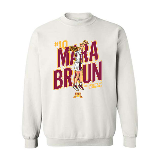 Minnesota - NCAA Women's Basketball : Mara Braun - Crewneck Sweatshirt Individual Caricature