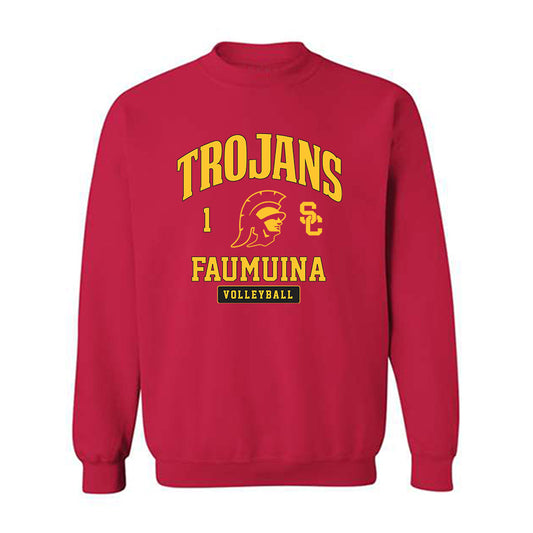 USC - NCAA Women's Volleyball : Adonia Faumuina - Crewneck Sweatshirt Classic Fashion Shersey